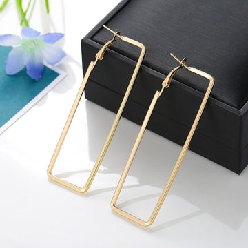 BLIJERY Trendy Oversize Geometric Big Hoop Earrings For Women Basketball Brincos Exaggerated Large Square Earrings Punk Jewelry daiiibabyyy